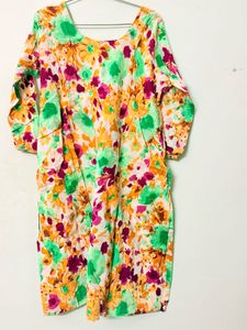 Vibrant Floral Kurta Set with Dupatta