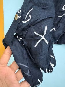 Black Graphic Print Button-Up Shirt