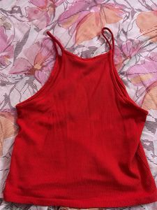 Ribbed Red Crop Top