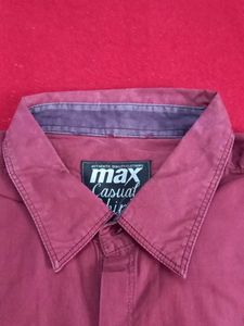 CHEST POCKETS Men's Casual Maroon Shirt