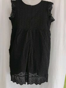 romper Chic Black Eyelet Mini Dress