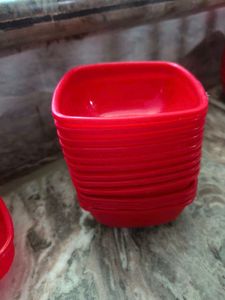 Red Square Serving Bowls Set pack of 12