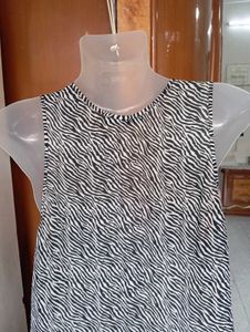 Stylish Zebra Print Cowl Neck Mini Dress