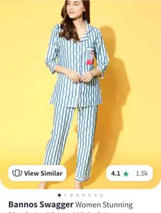 (Bannos Swagger 😎)Blue Striped Pyjama Set