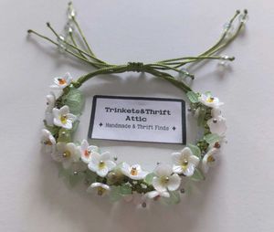 Floral Beaded Cord Bracelet