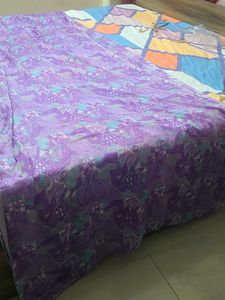 Purple Geometric Print Saree