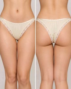 Primark Cream Lace Briefs – Size M