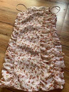 Ruched Floral Print Mini Dress