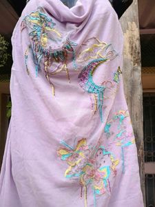 Embroidered Lilac Mini Dress