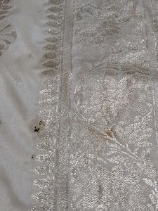 Elegant Off-White Embellished Saree