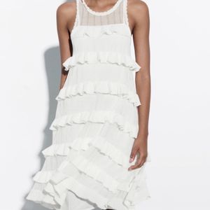Zara Limited Edition Celeb Style Frill Mini Dress