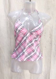 Pink Plaid Halter Top