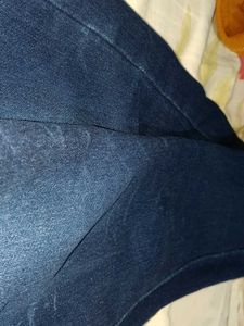 Blue Denim Jeans with Graphic Print