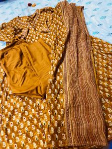 Beautiful Mustard Kurta Set with Dupatta