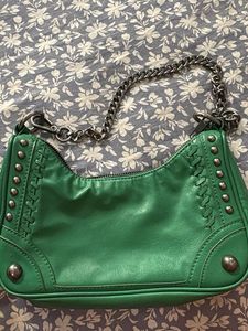 Green Studded Shoulder Bag