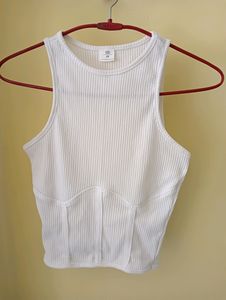 White Corset Tank Top