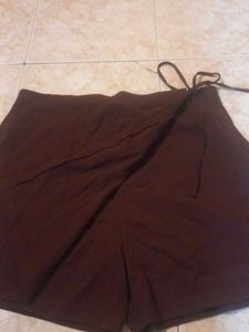 Burgundy Skort with Tie Detail