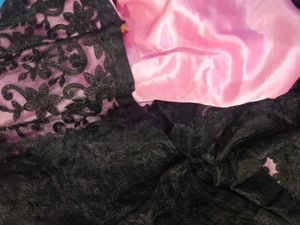 Elegant Pink &amp; Black Embroidered Lehenga Set