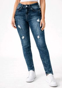 Distressed Blue Skinny Jeans