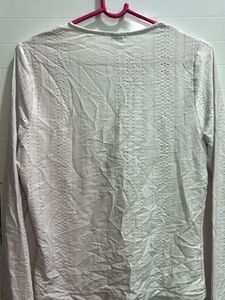 Elegant Lace Trimmed White Top