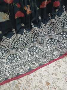 Elegant Floral Ethnic Gown With Dupata Padded