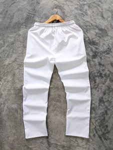 Men's White Casual Track Pants