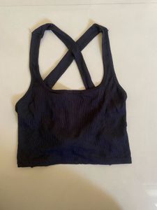 black backless top