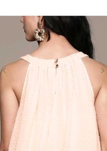 Label Ritu Kumar peach Halter Neck Top