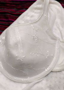 Elegant White Lace embroidery bra with brief 👍