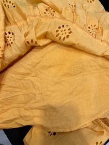 Orange Eyelet Tiered Mini Dress- similar to zara