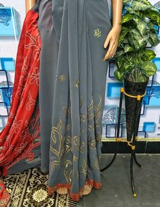 Beautiful Orange Embroidered Saree only