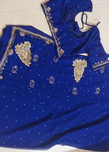 Navyblue Worked Saree With Blouse