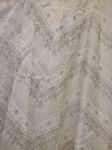 Elegant White Ethnic Gown with Silver Embellishmen