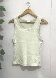 Basic off white Ribbed Tank Top