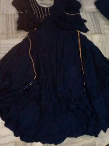 Blue Frock With salwar