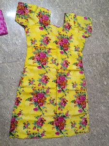 Vibrant Floral Print 3pc Kurti set