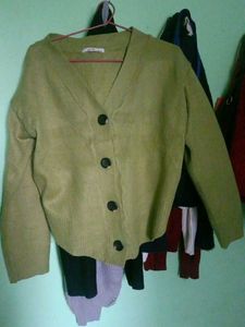 Green Button-Down Cardigan