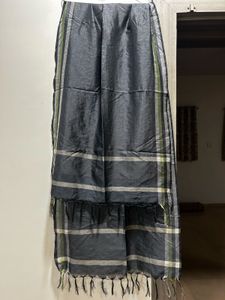 Elegant Grey Striped Dupatta