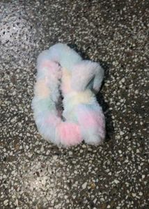 Fluffy Rainbow Bow Headband
