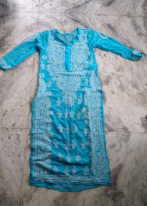 Elegant Blue Chikankari Kurta