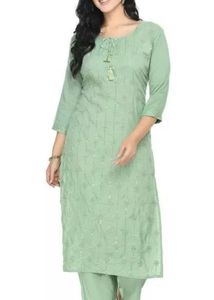 Light Green Embroidered Kurta Set