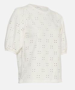 White Eyelet Puff Sleeve Top