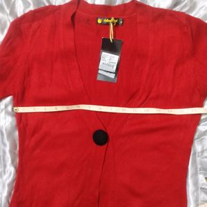 Red Woollen Long Shrug(Women's)