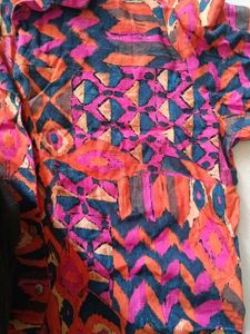 Brand "ONLY" Retro Abstract Print Button-Up Shirt