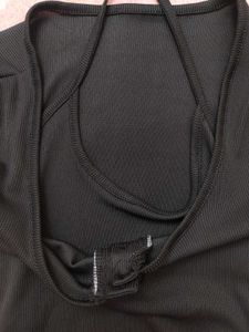 Black Cropped Halter Neck top