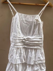 White Tiered Mini Dress
