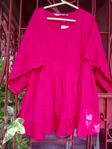 New Fusion Pink Embroidered Top
