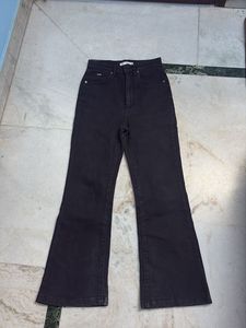 Flared Black Denim Jeans