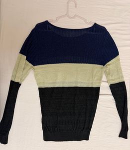 Chic Striped Knit Sweater Top