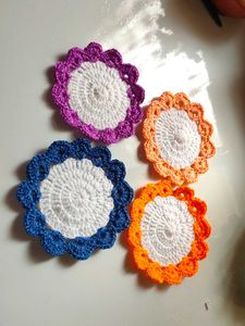 bouquet crochet coasters set -4